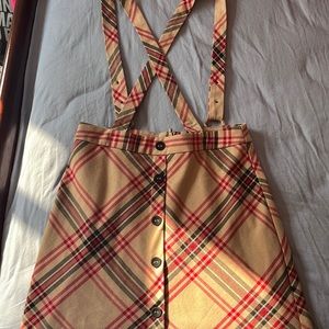 Plaid Overall Skirt